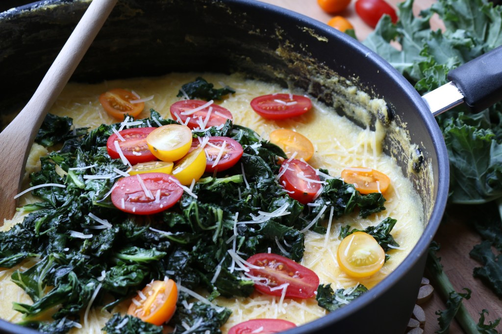 Cheesy Polenta with Garlic&nbsp;Greens
